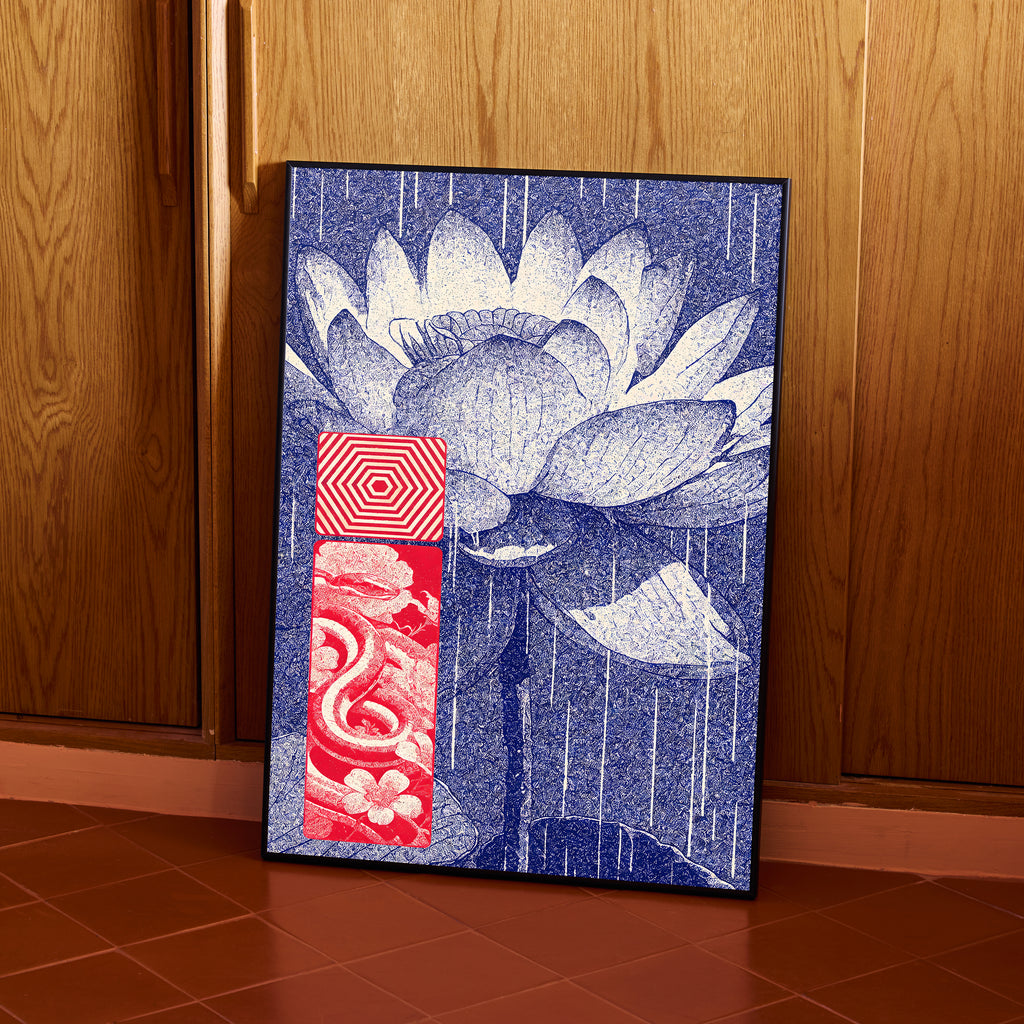 Blue-Washed Flower