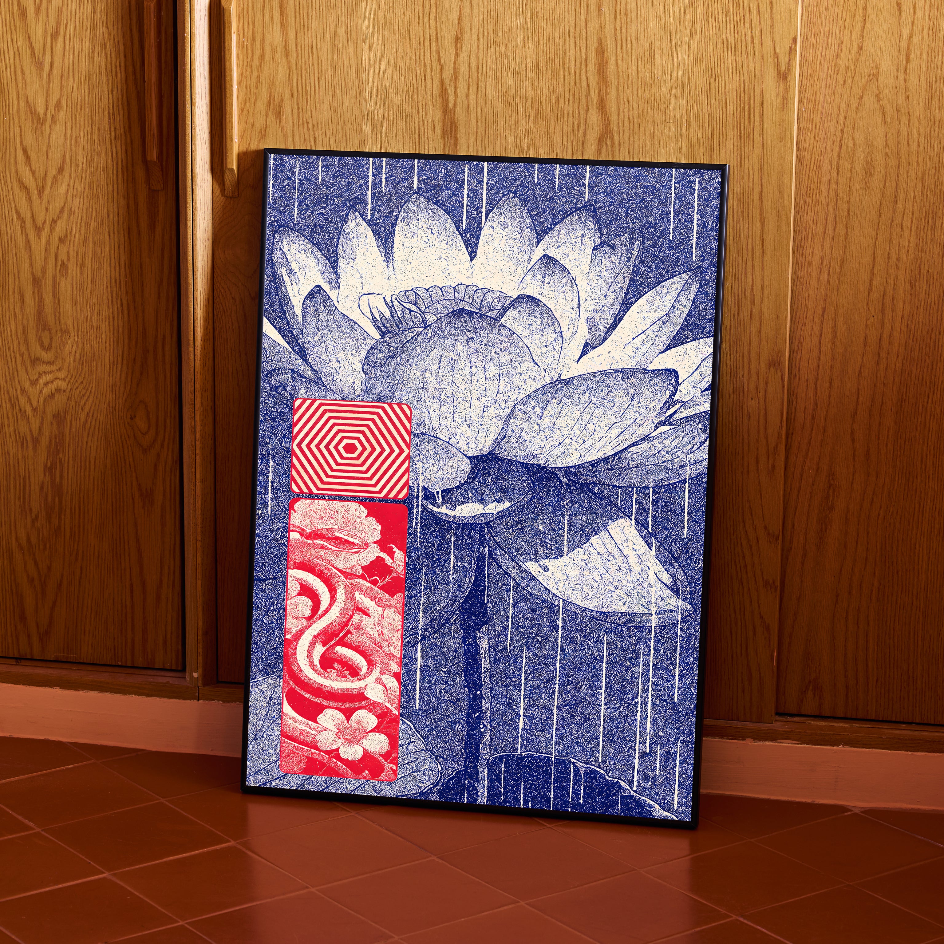 Blue-Washed Flower