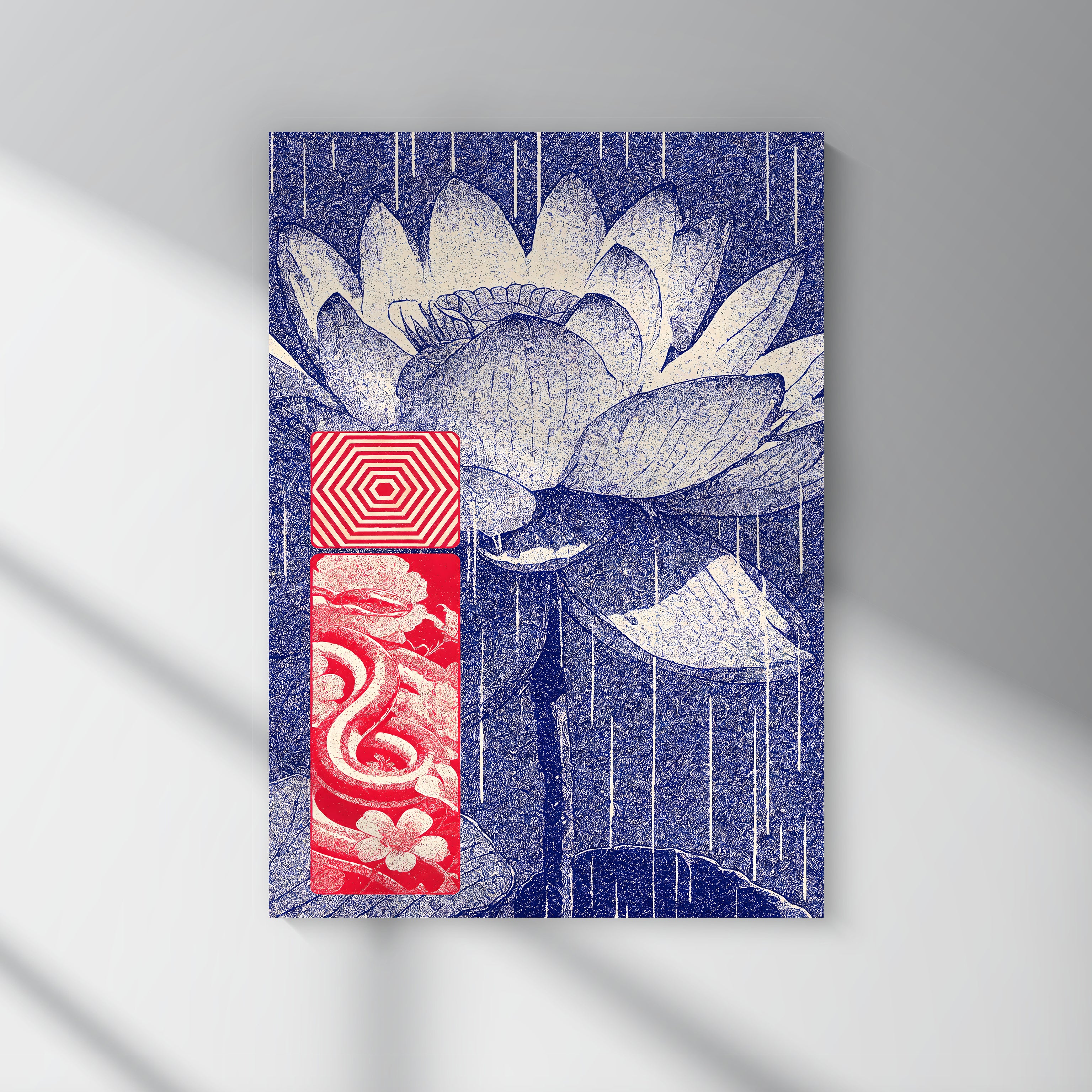 Blue-Washed Flower