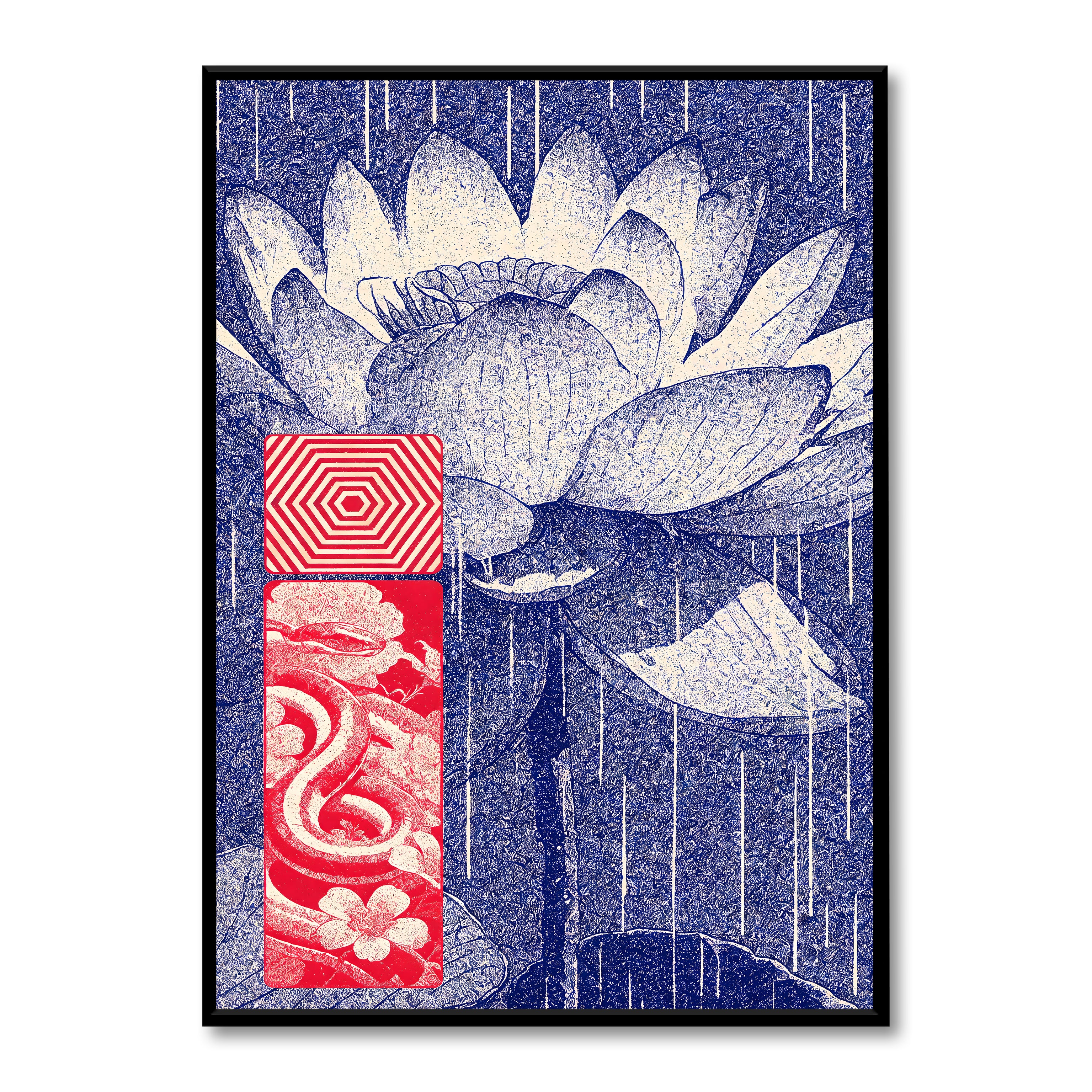 Blue-Washed Flower